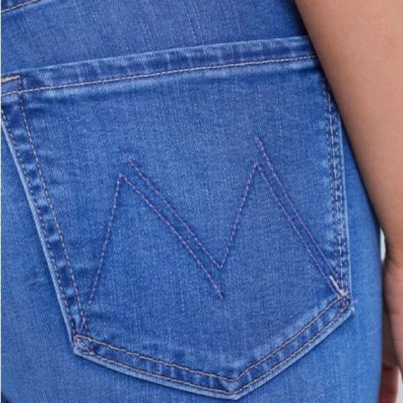 MOTHER Lhasa Love The Mid Rise Rider Ankle Cropped Straight Jeans, Size 27 - Picture 5 of 15